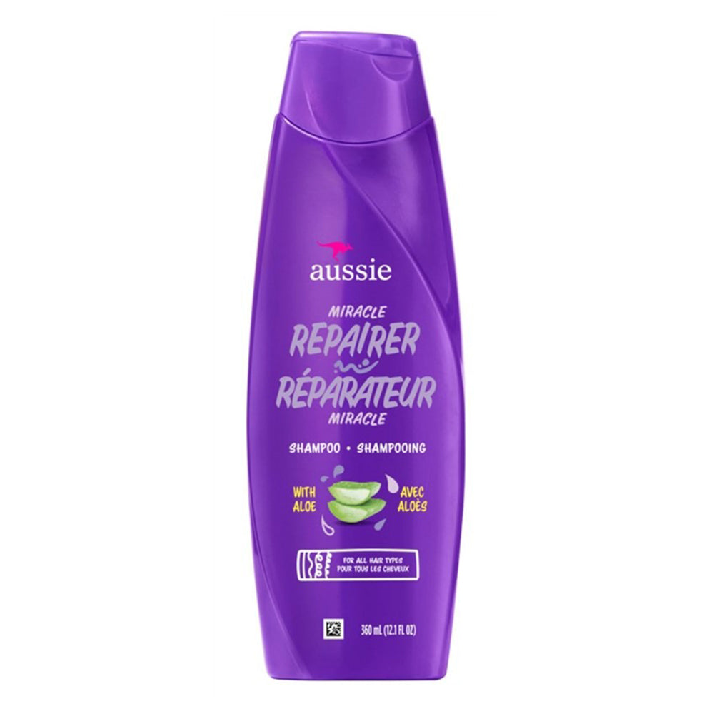 Aussie Repairs Strengthens Adds Shine Shampoo Miracle Repairer With Aloe 12.1Oz (360ml)